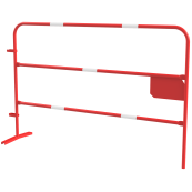 Barrier grille | red coated with logo area